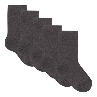 Unisex pack of five grey fresh feet socks